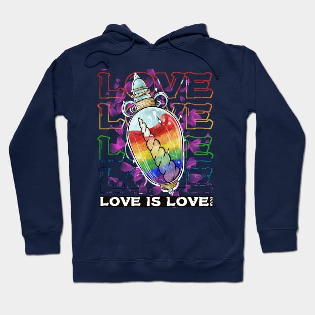 Gay Pride - Rainbow of Love Hoodie by KyasSan